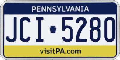 PA license plate JCI5280