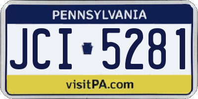 PA license plate JCI5281