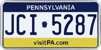PA license plate JCI5287