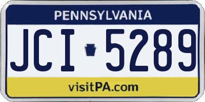 PA license plate JCI5289