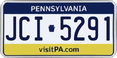PA license plate JCI5291