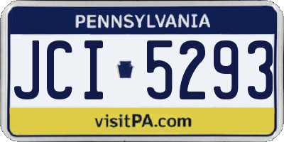PA license plate JCI5293