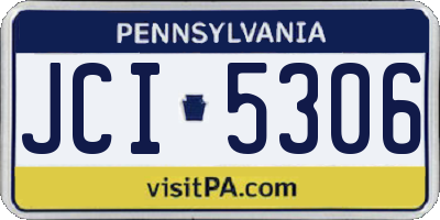 PA license plate JCI5306