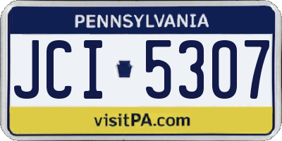 PA license plate JCI5307