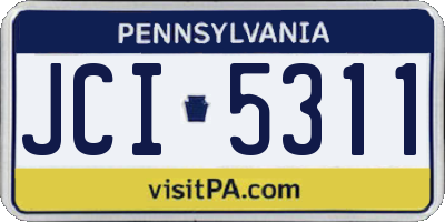 PA license plate JCI5311