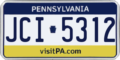 PA license plate JCI5312