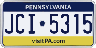 PA license plate JCI5315