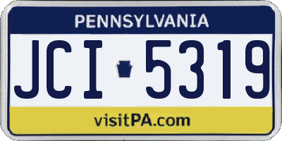 PA license plate JCI5319