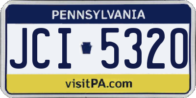 PA license plate JCI5320