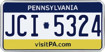PA license plate JCI5324