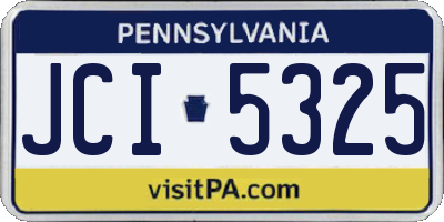 PA license plate JCI5325