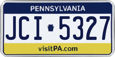 PA license plate JCI5327