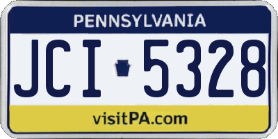 PA license plate JCI5328