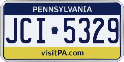 PA license plate JCI5329