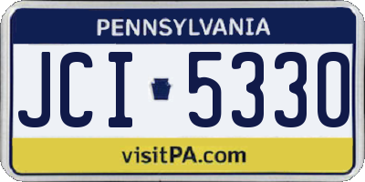 PA license plate JCI5330