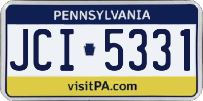 PA license plate JCI5331