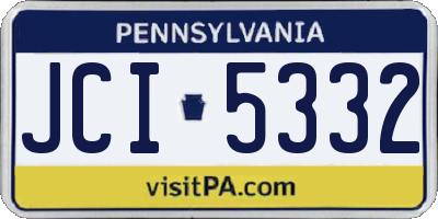 PA license plate JCI5332