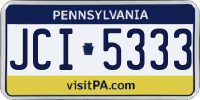 PA license plate JCI5333