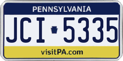 PA license plate JCI5335