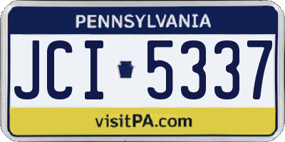 PA license plate JCI5337