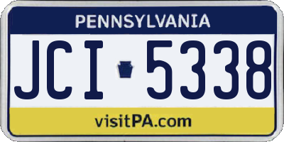 PA license plate JCI5338