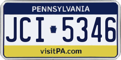 PA license plate JCI5346