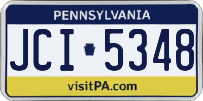 PA license plate JCI5348