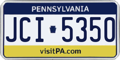 PA license plate JCI5350