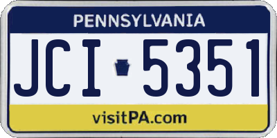 PA license plate JCI5351