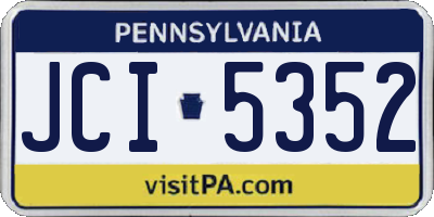 PA license plate JCI5352