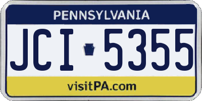 PA license plate JCI5355