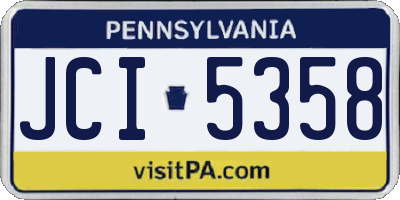 PA license plate JCI5358