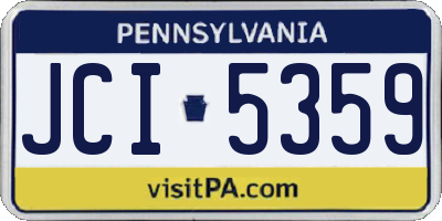 PA license plate JCI5359