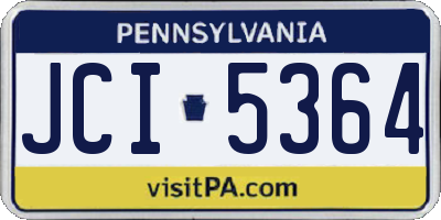 PA license plate JCI5364