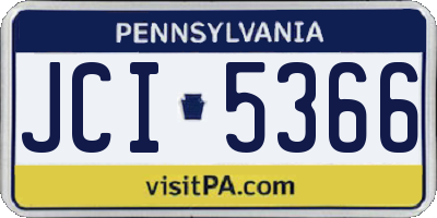 PA license plate JCI5366