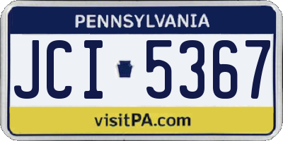 PA license plate JCI5367