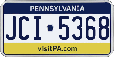 PA license plate JCI5368