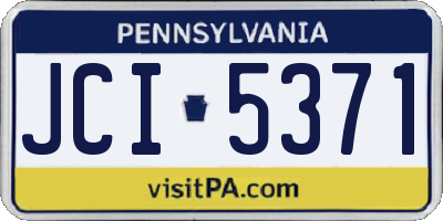 PA license plate JCI5371