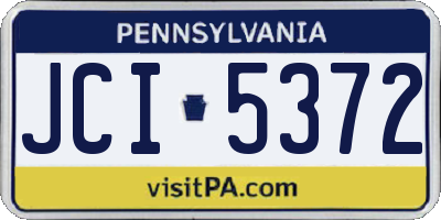 PA license plate JCI5372