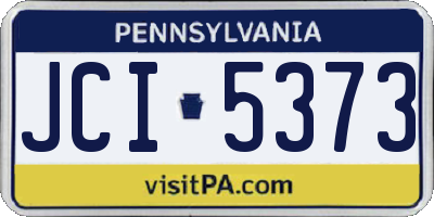 PA license plate JCI5373