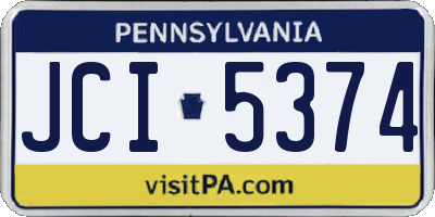 PA license plate JCI5374