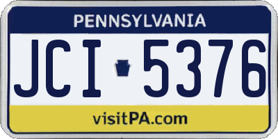 PA license plate JCI5376