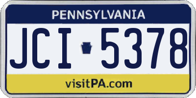 PA license plate JCI5378