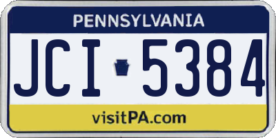 PA license plate JCI5384