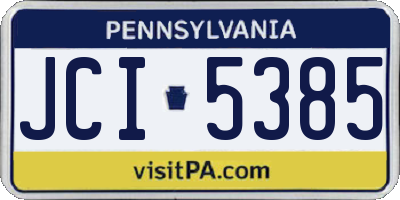 PA license plate JCI5385