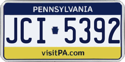 PA license plate JCI5392