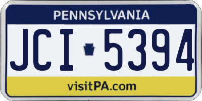 PA license plate JCI5394