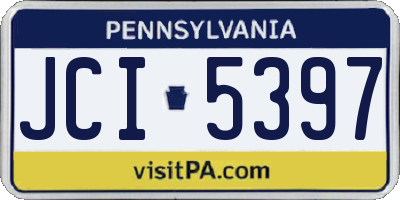 PA license plate JCI5397