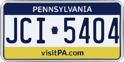 PA license plate JCI5404