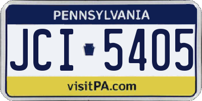 PA license plate JCI5405